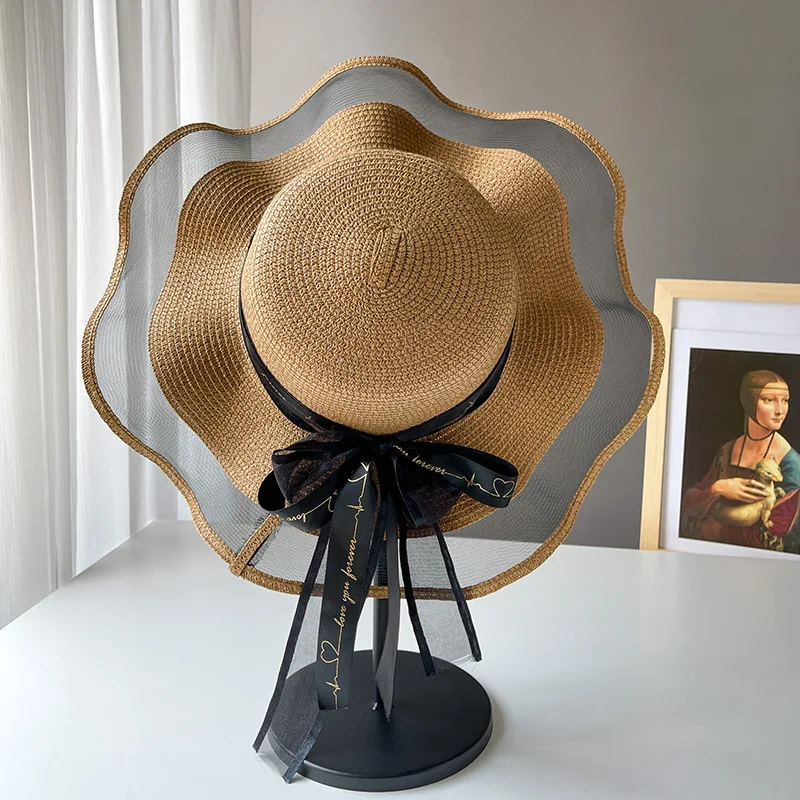 Beach hat, sun-protective mesh hat, women's summer cooling hat, straw hat, large brim sunshade hat, seaside travel vacation sun hat
Beach hat, sun-protective mesh hat, women's summer cooling hat, straw hat, large brim sunshade hat, seaside travel vacation sun hat