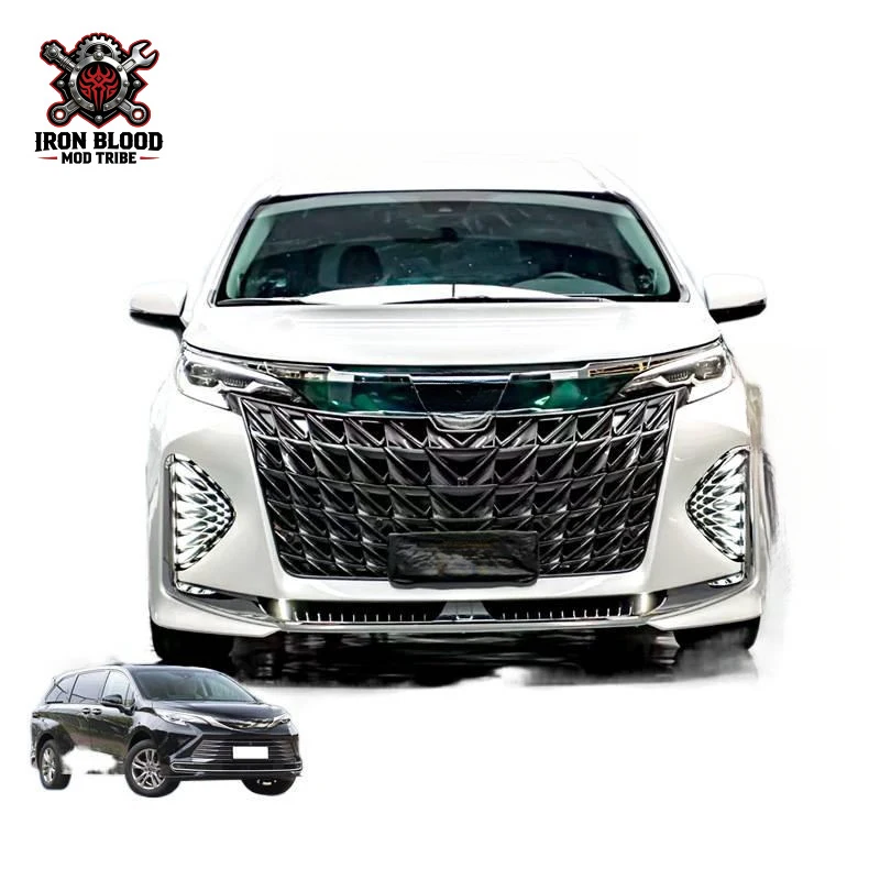 Suitable for Toyota Sienna Granvia modification with body kit, front rear bumpers, grille, hood, and Kadga accessories
Suitable for Toyota Sienna Granvia modification with body kit, front rear bumpers, grille, hood, and Kadga accessories