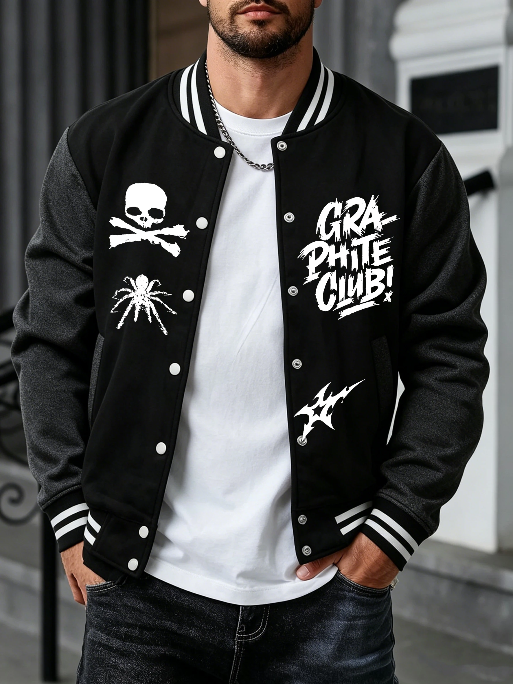 Halloween Horror Elements Printing Tops Man Basics Comfy Baseball Uniform Oversized Minimalist Menswear Autumn Winter Jacket
Halloween Horror Elements Printing Tops Man Basics Comfy Baseball Uniform Oversized Minimalist Menswear Autumn Winter Jacket