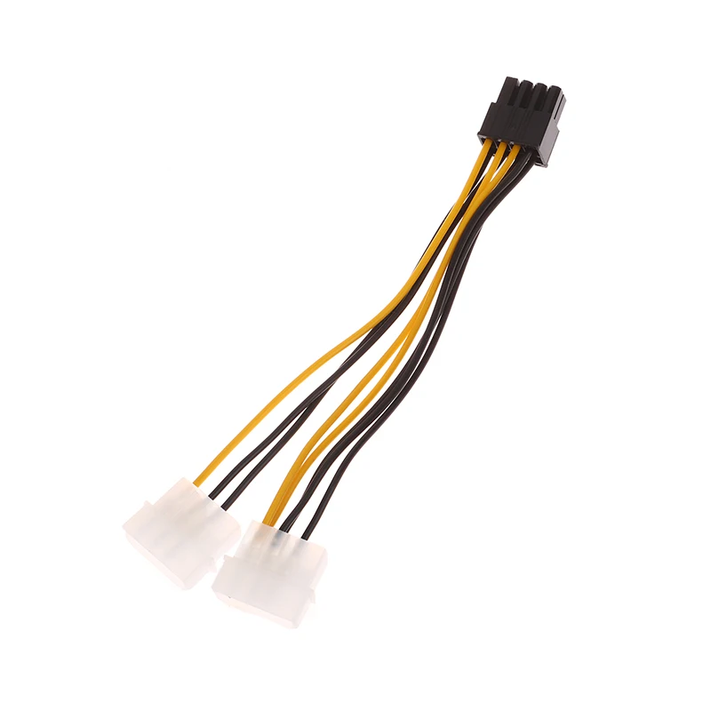 NEW SALE 1Pc 17cm Dual 4Pin To 8Pin Video Card Power Cord Y Shape 8 Pin PCI Express To Dual 4 Pin Graphics Card Power Cable