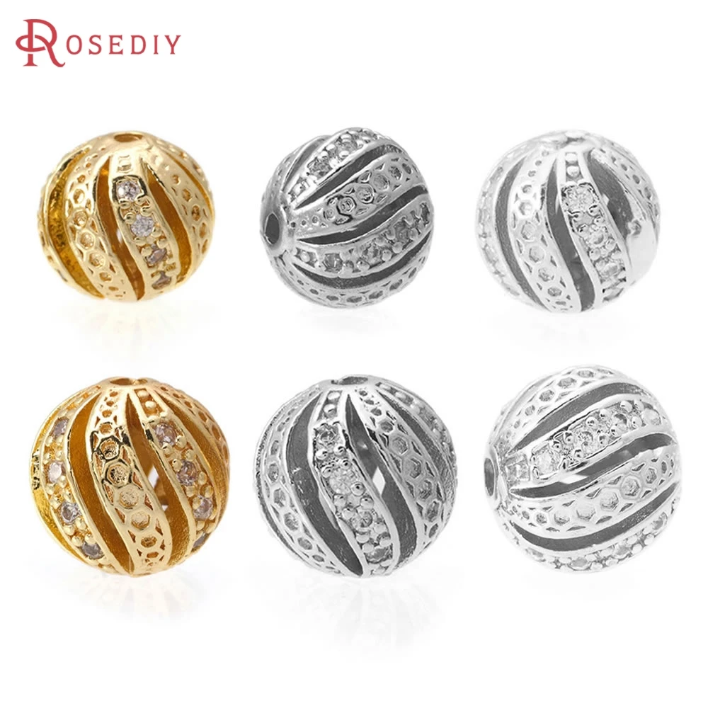 18K Gold Color Brass Zircon Hollow Round Spacer Beads Bracelets High Quality Necklace Earrings Jewelry Making Diy Accessories
18K Gold Color Brass Zircon Hollow Round Spacer Beads Bracelets High Quality Necklace Earrings Jewelry Making Diy Accessories