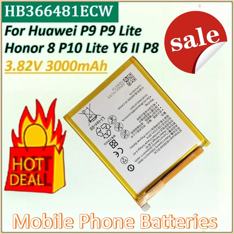 HB366481ECW 3000mAh Mobile Phone Battery for Huawei Honor 8 P10 Lite P9 P9 Lite Y6 II P8 Lite honor 5C 2017 P20-LiteAscend P9
HB366481ECW 3000mAh Mobile Phone Battery for Huawei Honor 8 P10 Lite P9 P9 Lite Y6 II P8 Lite honor 5C 2017 P20-LiteAscend P9