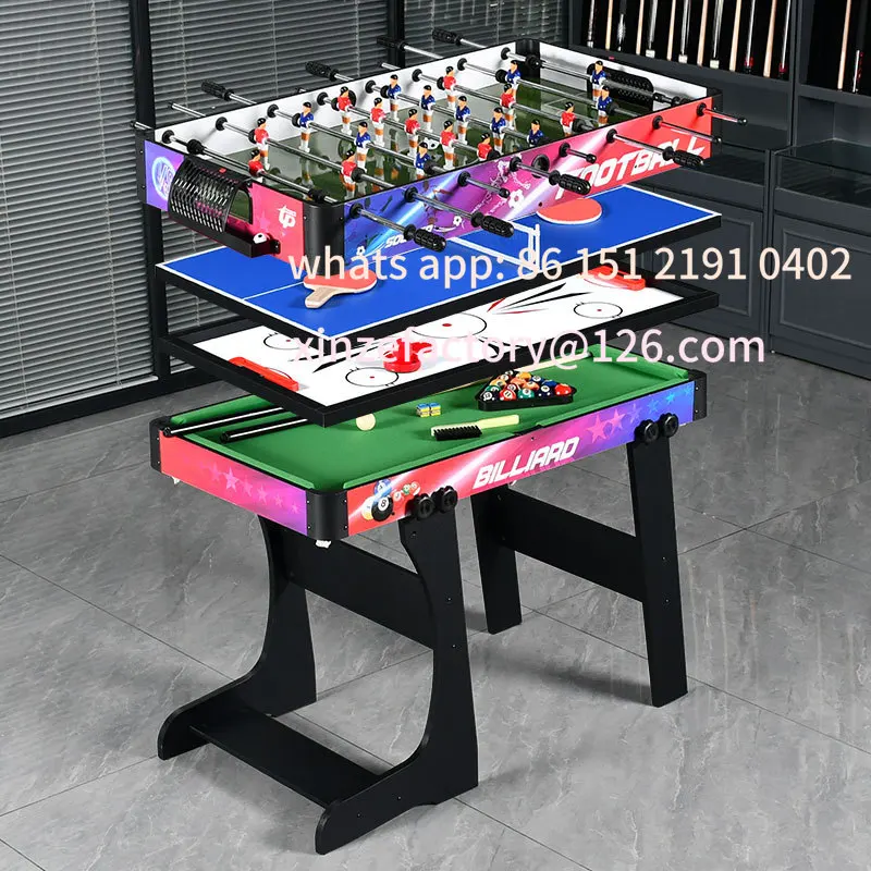 Customizable 4-in-1 Multifunctional Pool Table Game Soccer/Billiards/Ice Hockey/Ping Pong Table Solid Wood Multilayer Board
Customizable 4-in-1 Multifunctional Pool Table Game Soccer/Billiards/Ice Hockey/Ping Pong Table Solid Wood Multilayer Board