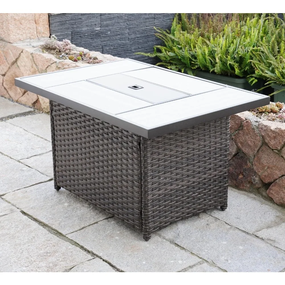 43 Inch Fire Pit Table with Lid, Lava Rock, Adjustable Flame, 50,000 BTU, Outdoor Stainless Steel Propane Fire Pit Table
43 Inch Fire Pit Table with Lid, Lava Rock, Adjustable Flame, 50,000 BTU, Outdoor Stainless Steel Propane Fire Pit Table
