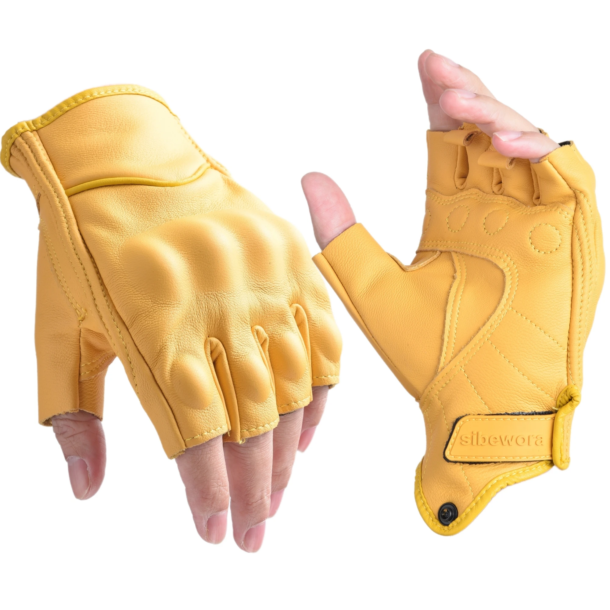 Outdoor Gloves Motorcycle Gloves Leather Motor Riding Gloves Half Finger for Men Fingerless Gloves Yellow
Outdoor Gloves Motorcycle Gloves Leather Motor Riding Gloves Half Finger for Men Fingerless Gloves Yellow