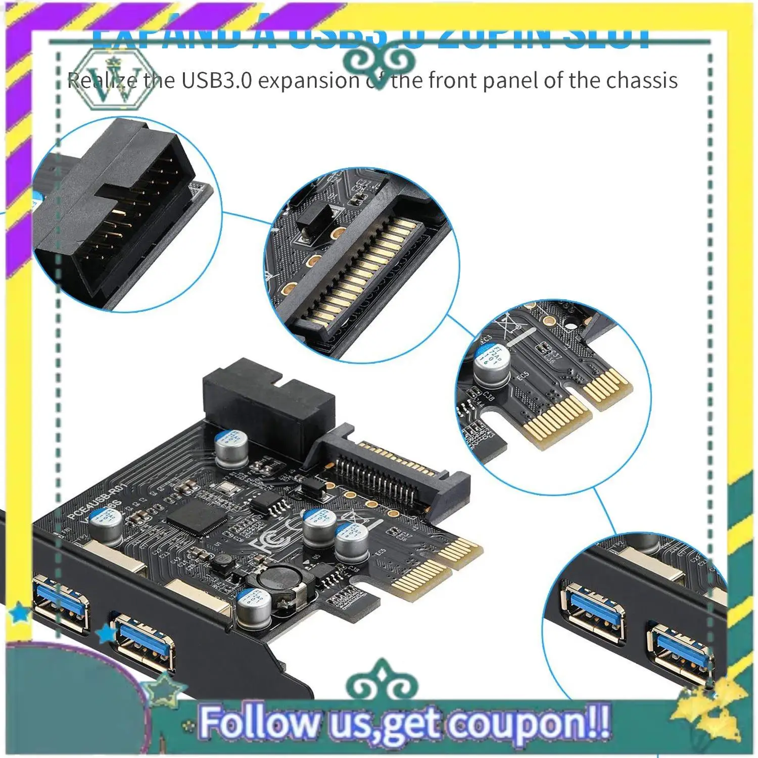 NEW 1 Set PCI-E To USB 3.2 Gen 1 Adapter Card 5Gbps PCI Express (Pcie) Expansion Card Plastic+Metal PCI Express Card
NEW 1 Set PCI-E To USB 3.2 Gen 1 Adapter Card 5Gbps PCI Express (Pcie) Expansion Card Plastic+Metal PCI Express Card