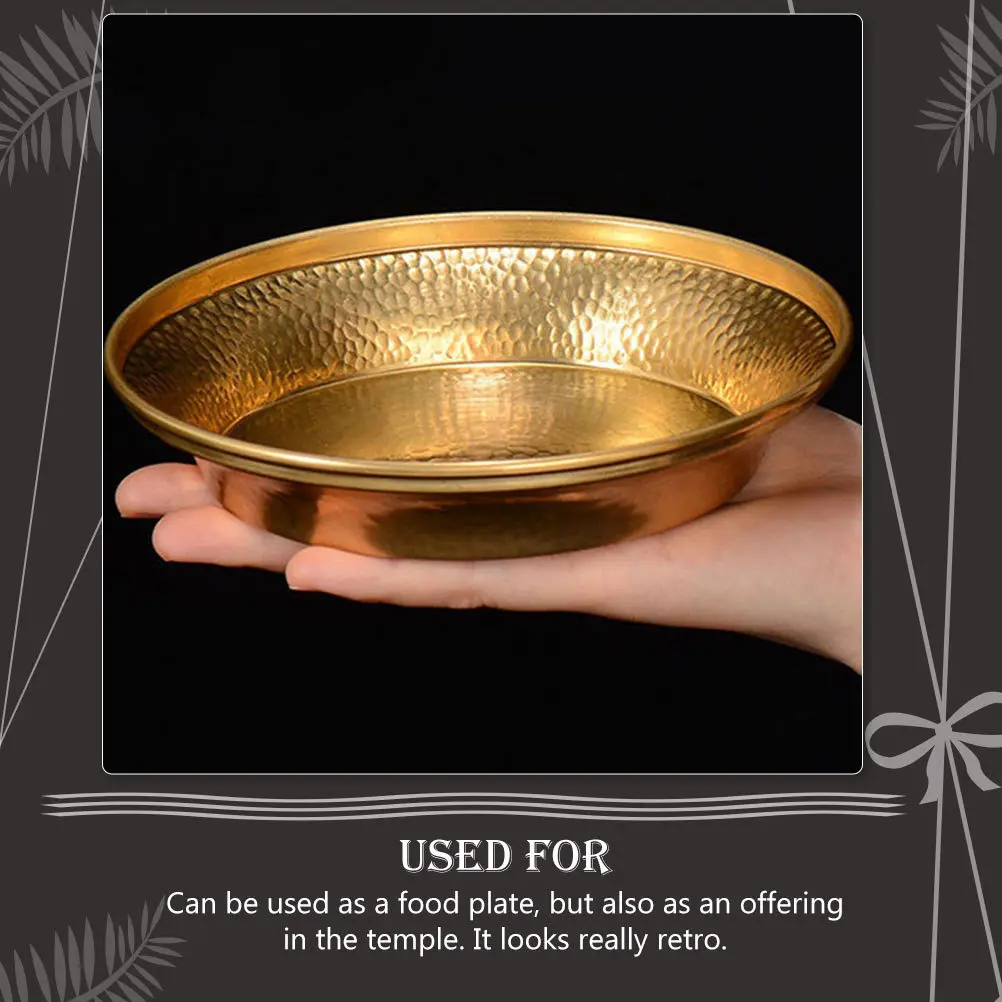 Copper Tray Vintage Style Household Bowl For Temple Offering Decorative Fruit Plate Multi-Function Buddha Accessory
Copper Tray Vintage Style Household Bowl For Temple Offering Decorative Fruit Plate Multi-Function Buddha Accessory