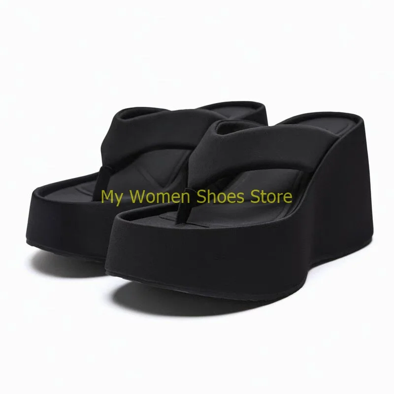 Thick Muffin Heel Slippers Flip Flop Open Toe Wedges Black Runway Summer Women Dress Shoes Beige Slip On Casual Shoes
Thick Muffin Heel Slippers Flip Flop Open Toe Wedges Black Runway Summer Women Dress Shoes Beige Slip On Casual Shoes