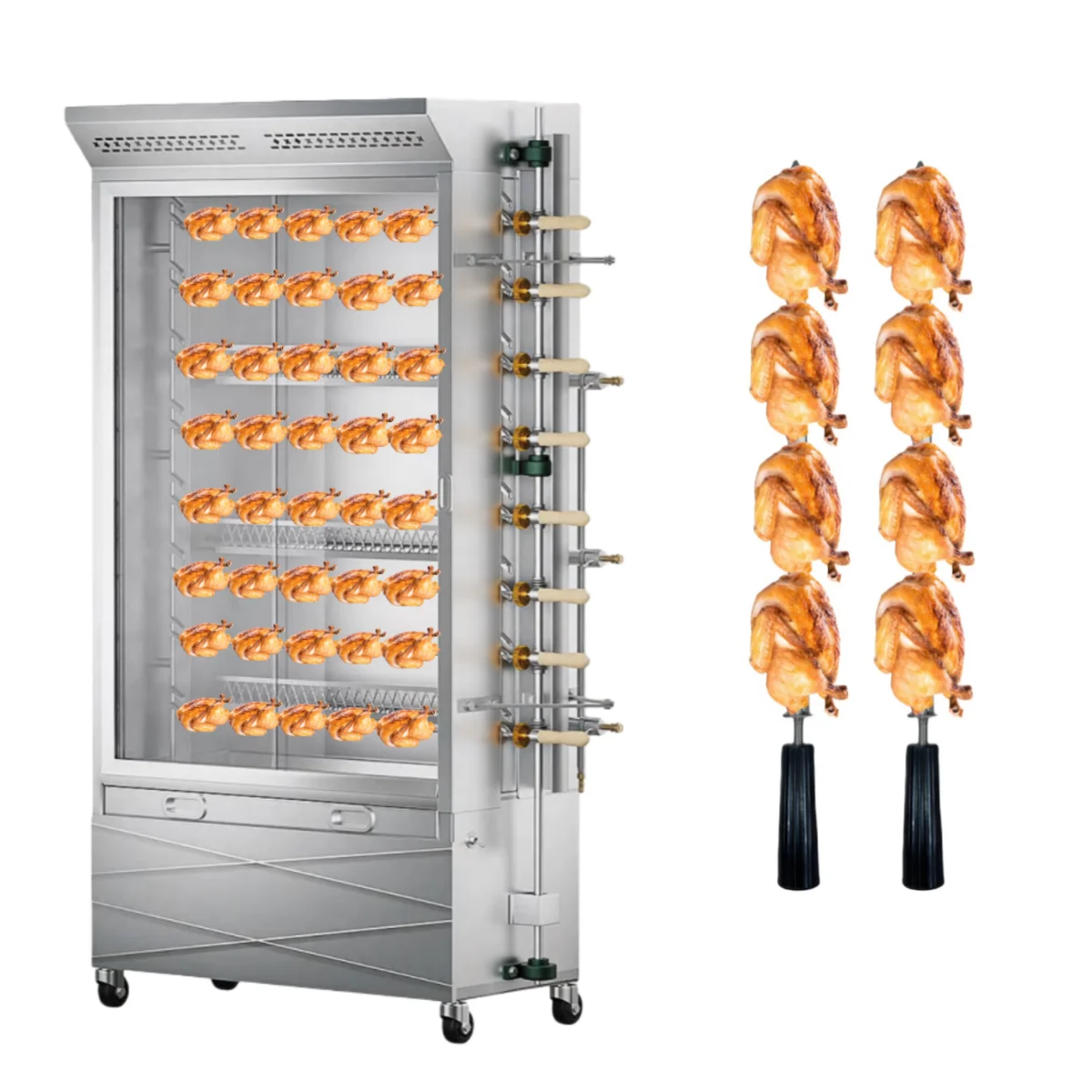 Roasting 40-45 Whole Chicken Commercial 8-Spit Chicken Rotisserie Oven
Roasting 40-45 Whole Chicken Commercial 8-Spit Chicken Rotisserie Oven