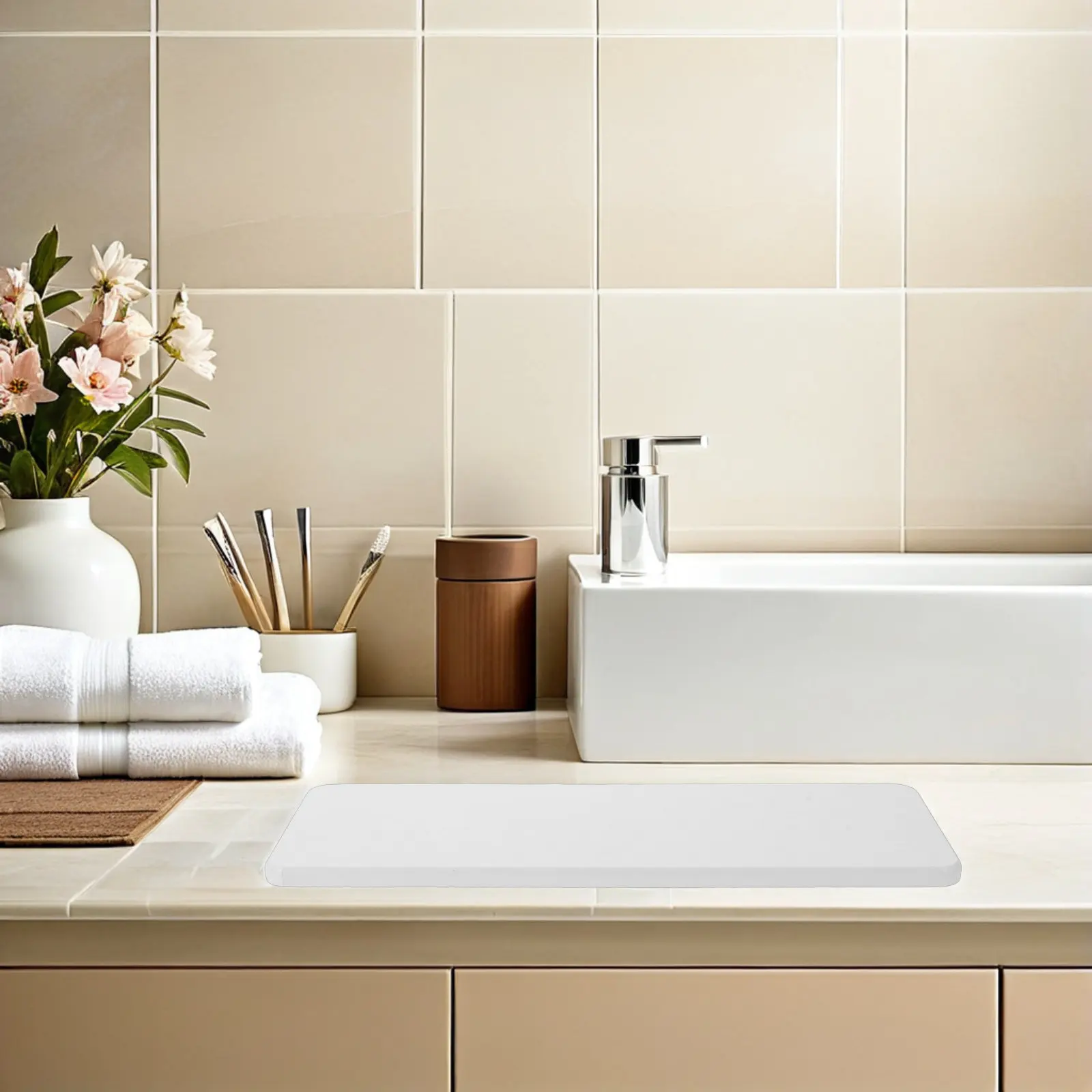 2Pcs Diatomaceous Earth Absorbent Stone Sink Mat Long Slim Non-Slip Quick-Drying Bathroom Vanity Kitchen Counter Water Absorbing
2Pcs Diatomaceous Earth Absorbent Stone Sink Mat Long Slim Non-Slip Quick-Drying Bathroom Vanity Kitchen Counter Water Absorbing