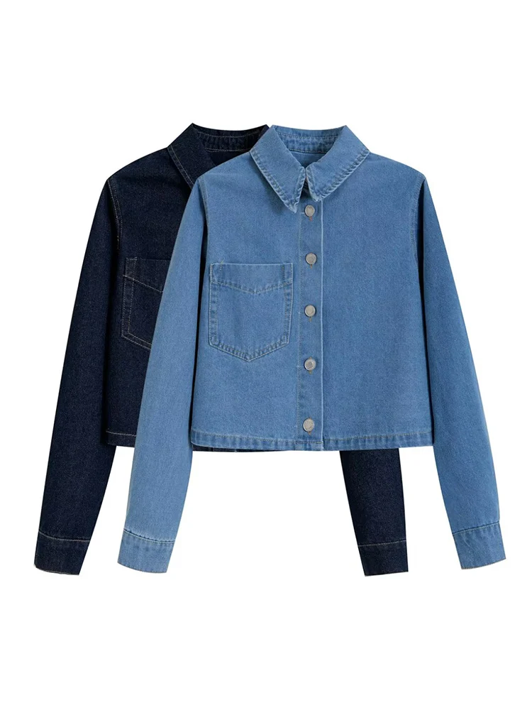Willshela Women Fashion With Pocket Denim Single Breasted Jackets Vintage Lapel Neck Long Sleeves Female Chic Lady Outfits
Willshela Women Fashion With Pocket Denim Single Breasted Jackets Vintage Lapel Neck Long Sleeves Female Chic Lady Outfits