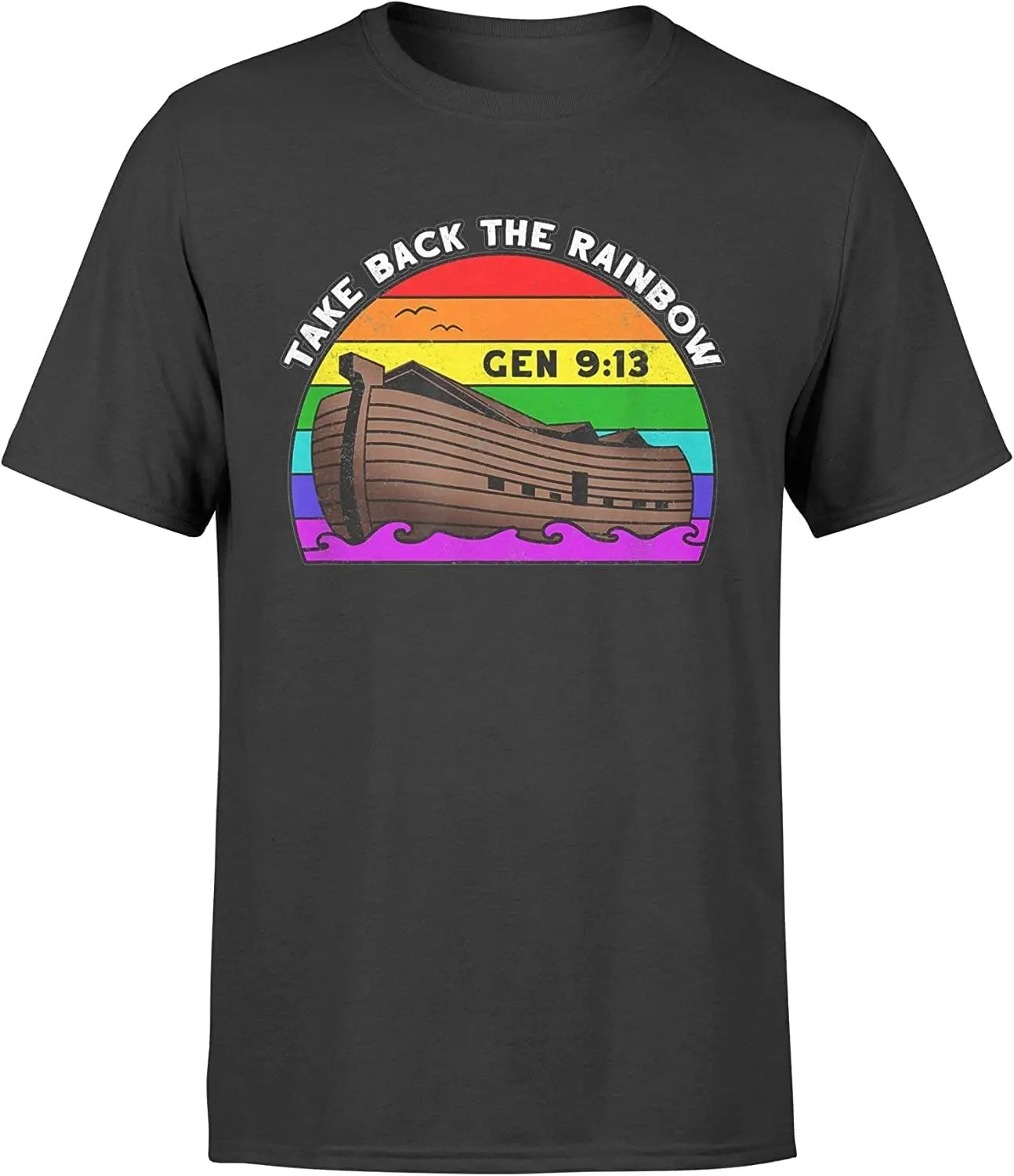 Noah's Ark Genesis 9-13 Taking Take Back The Rainbow Vintage Shirt Logo Adult Black T-Shirt
Noah's Ark Genesis 9-13 Taking Take Back The Rainbow Vintage Shirt Logo Adult Black T-Shirt
