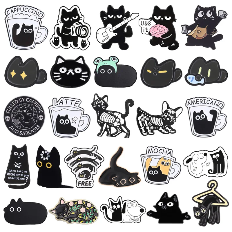Cute Black Cat Enamel Pins Kawaii Kitten Barista Chubby Big Eyes Cats Cartoon Animal Brooches Lapel Badge Jewelry Gifts For Kids
Cute Black Cat Enamel Pins Kawaii Kitten Barista Chubby Big Eyes Cats Cartoon Animal Brooches Lapel Badge Jewelry Gifts For Kids