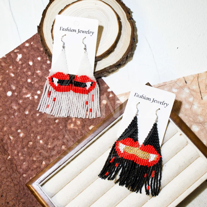 ZGMXR Rice bead earrings Original Symmetry Lips Pattern Geometry Hand-woven Alloy female Bohemia Tassel Beaded earrings
ZGMXR Rice bead earrings Original Symmetry Lips Pattern Geometry Hand-woven Alloy female Bohemia Tassel Beaded earrings