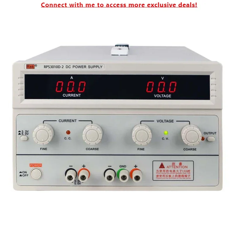 Rek RPS3010D-2 DC Regulated Power Supply 30V 10A With 3 Digit Digital Display
Rek RPS3010D-2 DC Regulated Power Supply 30V 10A With 3 Digit Digital Display