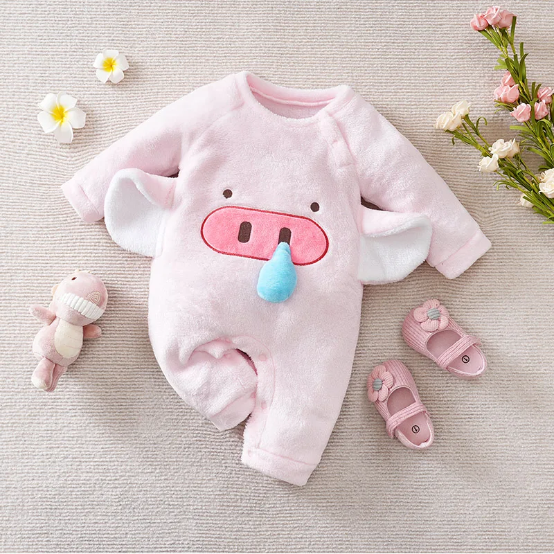 Newborn BoyAnd GirlCute Cartoon Flannel ThreeDimensional Snout Pig Simple Casual Embroidery Pink Spring And Autumn Baby Jumpsuit
Newborn BoyAnd GirlCute Cartoon Flannel ThreeDimensional Snout Pig Simple Casual Embroidery Pink Spring And Autumn Baby Jumpsuit