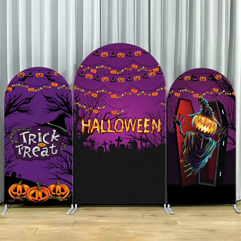Arch Backdrop Cover Single Side Halloween Purple Pumpkins Ghosts Trick Treat Party Decoration Photo Booth Background Event Props
Arch Backdrop Cover Single Side Halloween Purple Pumpkins Ghosts Trick Treat Party Decoration Photo Booth Background Event Props