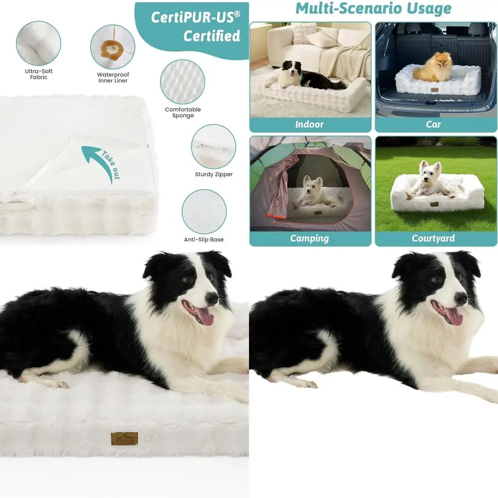 Large Orthopedic U-Shaped Dog Bed with Faux Fur, Waterproof & Washable Cover, Anti-Slip Base, Beige, XL 42x30x7
Large Orthopedic U-Shaped Dog Bed with Faux Fur, Waterproof & Washable Cover, Anti-Slip Base, Beige, XL 42x30x7