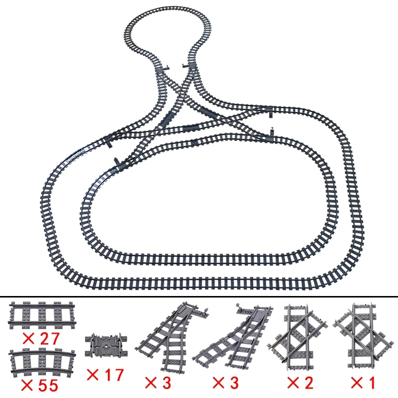 MOC 108pcs Creative Expert Ideas City Train Tracks Single Slip Switch Crossings 45deg Rails Bricks Building Blocks DIY Toys gift
MOC 108pcs Creative Expert Ideas City Train Tracks Single Slip Switch Crossings 45deg Rails Bricks Building Blocks DIY Toys gift