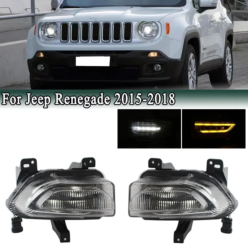 Для Jeep Renegade 2015-2018 светодиодный передний бампер DRL дневные ходовые огни белый противотуманный фонарь в сборе с янтарным указателем поворота
Для Jeep Renegade 2015-2018 светодиодный передний бампер DRL дневные ходовые огни белый противотуманный фонарь в сборе с янтарным указателем поворота