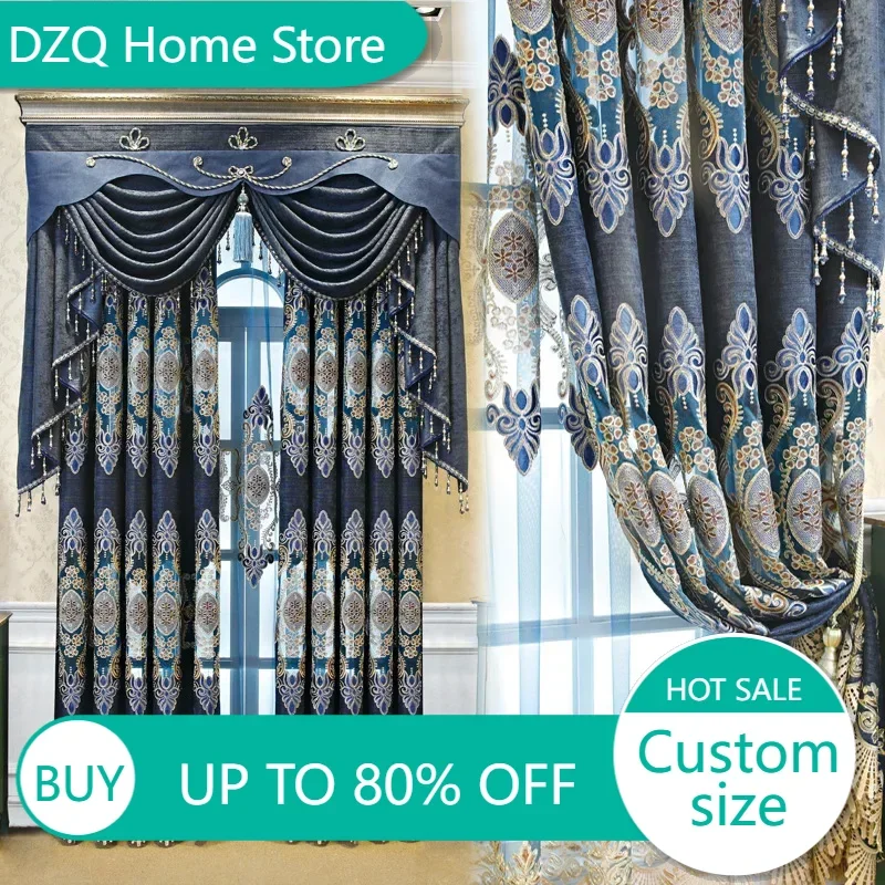 Deep blue minimalist embroidered curtains Double hollow embroidery Curtains for Living Room Bedroom Dining Room Shading curtains
Deep blue minimalist embroidered curtains Double hollow embroidery Curtains for Living Room Bedroom Dining Room Shading curtains