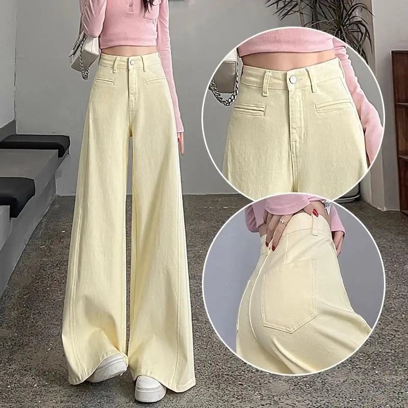 Весна 2024, женские бежевые широкие джинсы, свободный крой, эластичные брюки длиной до пола с антипригарным покрытием
Весна 2024, женские бежевые широкие джинсы, свободный крой, эластичные брюки длиной до пола с антипригарным покрытием