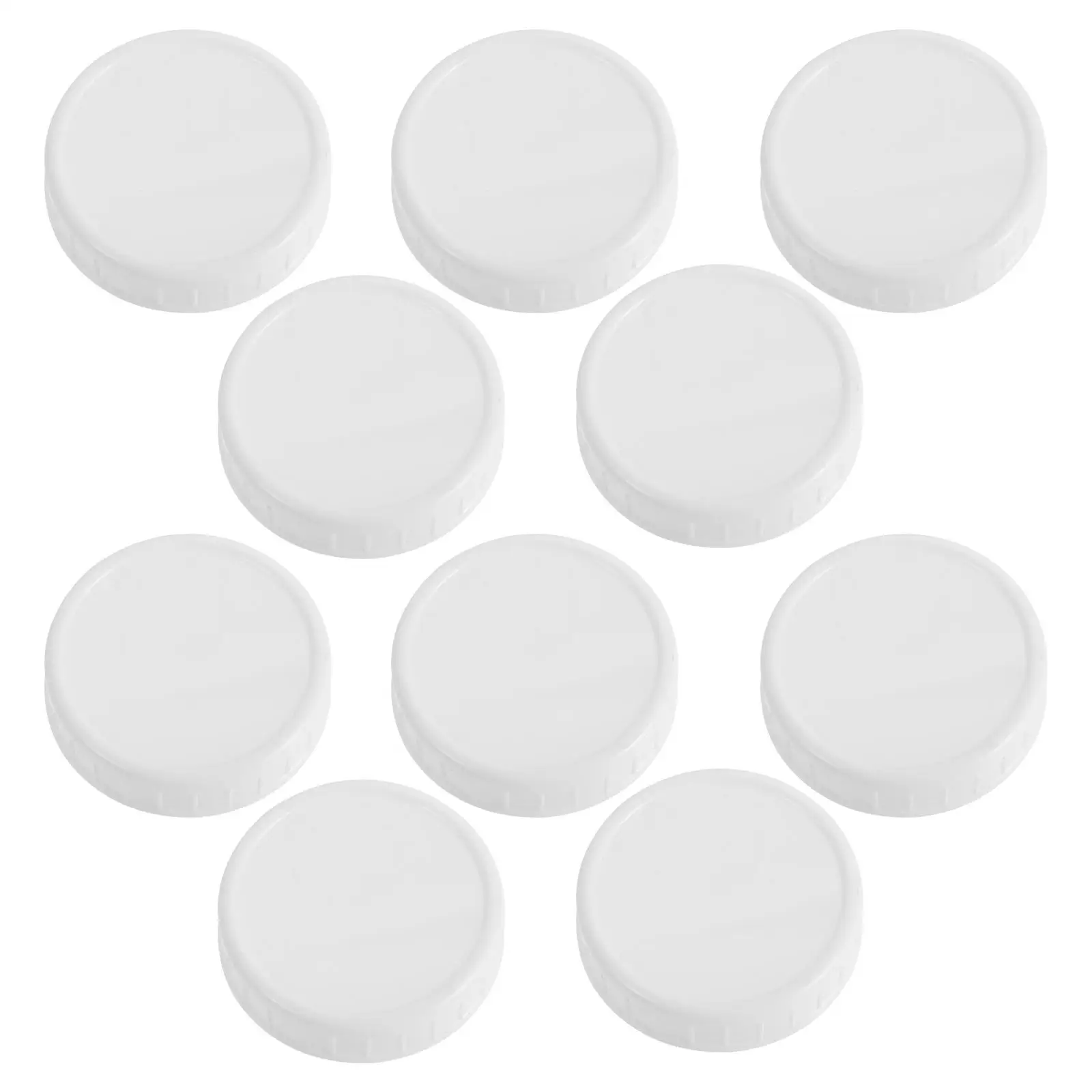 10 pcs Plastic Lids for Jars Airtight Sealed Storage Leakproof White Color Silicone Ring Canning Kitchen Use
10 pcs Plastic Lids for Jars Airtight Sealed Storage Leakproof White Color Silicone Ring Canning Kitchen Use