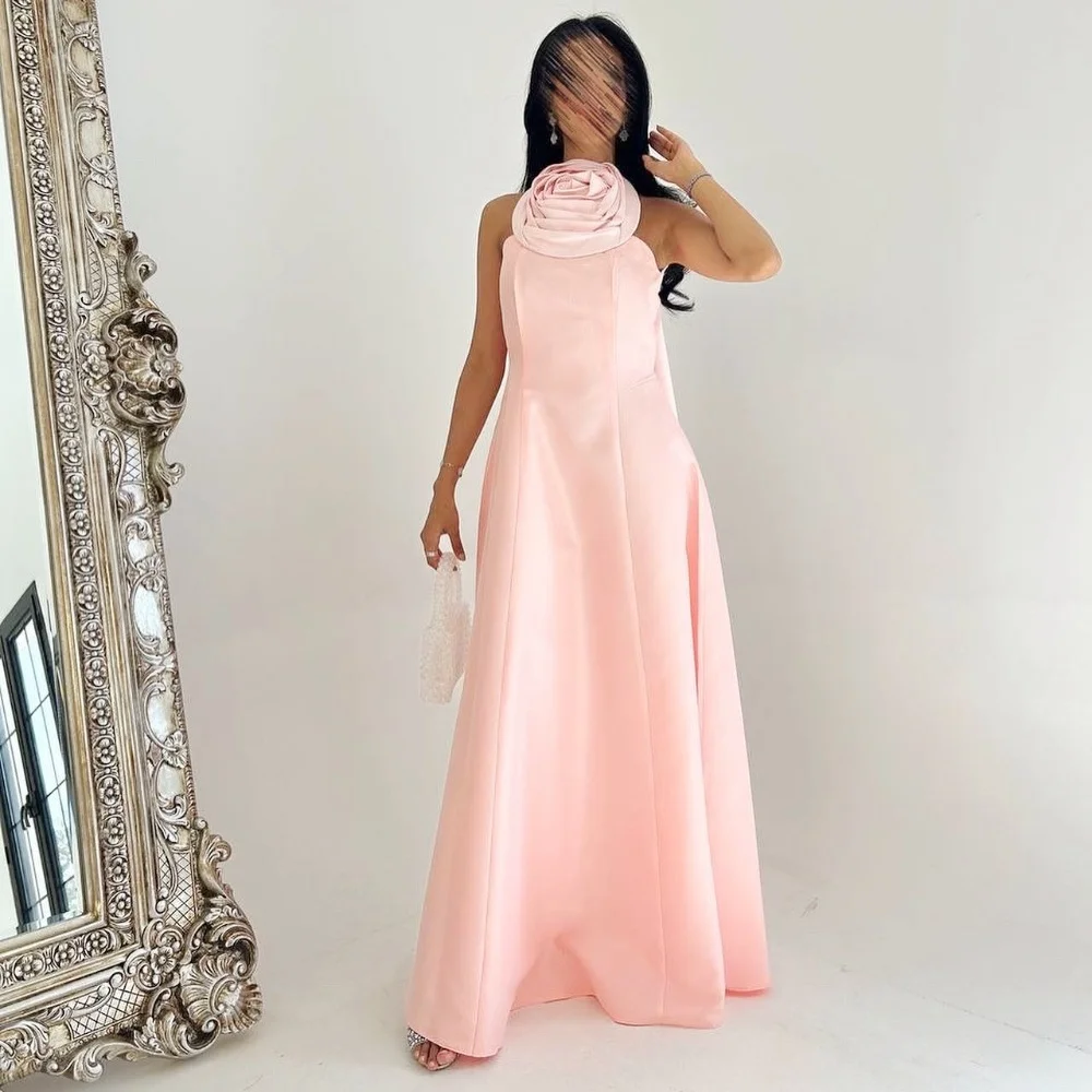 Fashion Satin Flower Pleat A-line Halter Long Dresses Evening Dresses Modern Style Exquisite High Quality Sexy Pastrol Matching
Fashion Satin Flower Pleat A-line Halter Long Dresses Evening Dresses Modern Style Exquisite High Quality Sexy Pastrol Matching