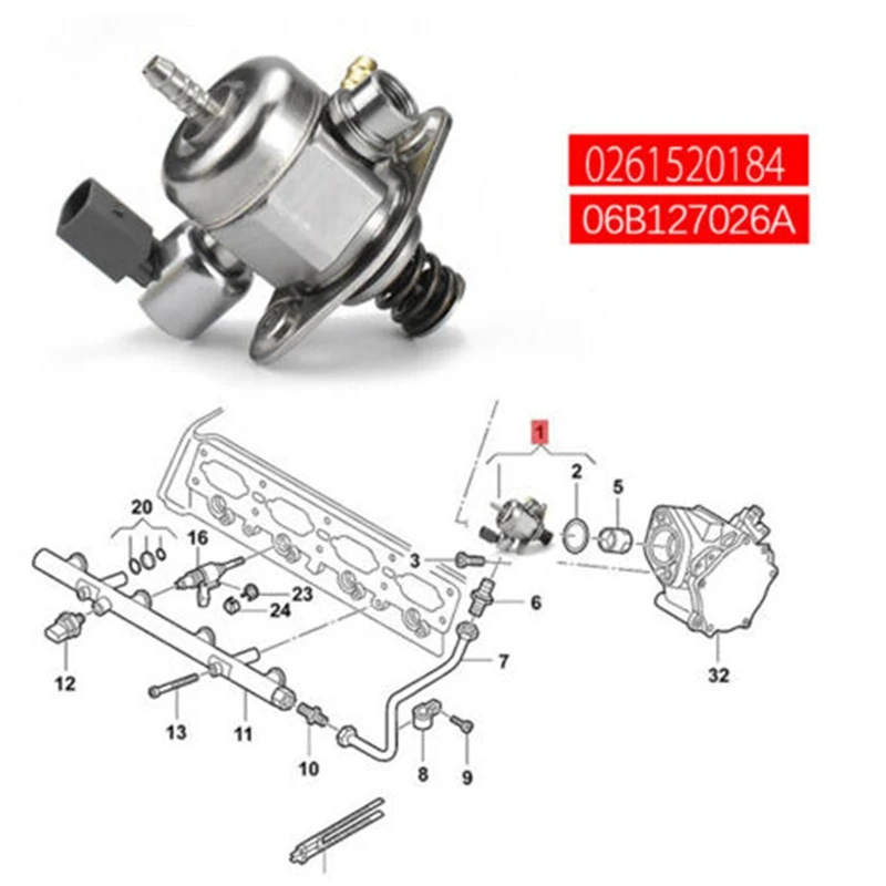 New 1.8T High Pressure Fuel Pump 06K127025D 06K-127-025-H For VW Golf Passat A3 A4 A5 A6 TT5 06B127025A 06K 127 025
New 1.8T High Pressure Fuel Pump 06K127025D 06K-127-025-H For VW Golf Passat A3 A4 A5 A6 TT5 06B127025A 06K 127 025