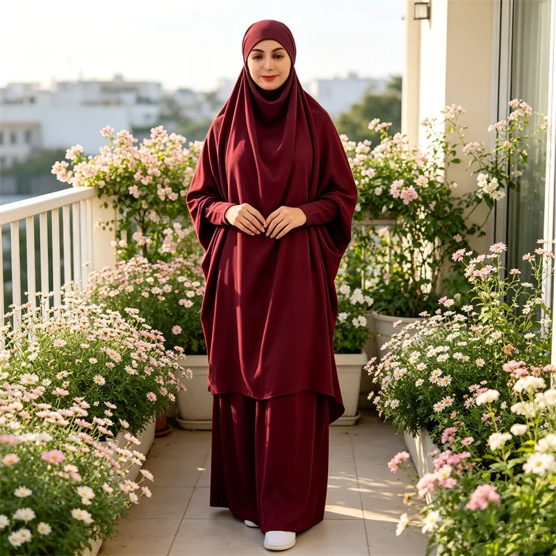 Eid Djellaba Satin Hijab Dress Set Khimar Ramadan Prayer Garment Muslim Women Abaya Kaftan Turkey Burqa Kaftan Islam Jalabiya
Eid Djellaba Satin Hijab Dress Set Khimar Ramadan Prayer Garment Muslim Women Abaya Kaftan Turkey Burqa Kaftan Islam Jalabiya