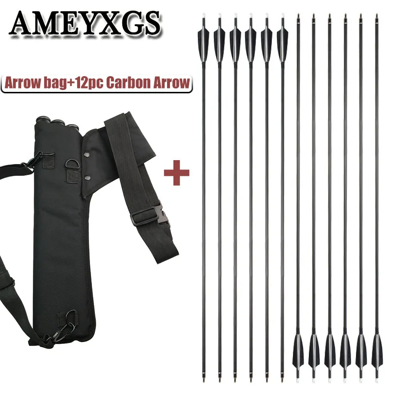 12pcs Spine 500 Carbon Arrow With Arrow Bag For Recurve Compound Bow Outdoor Hunting Shooting Bow And Arrow Archery Accessories
12pcs Spine 500 Carbon Arrow With Arrow Bag For Recurve Compound Bow Outdoor Hunting Shooting Bow And Arrow Archery Accessories