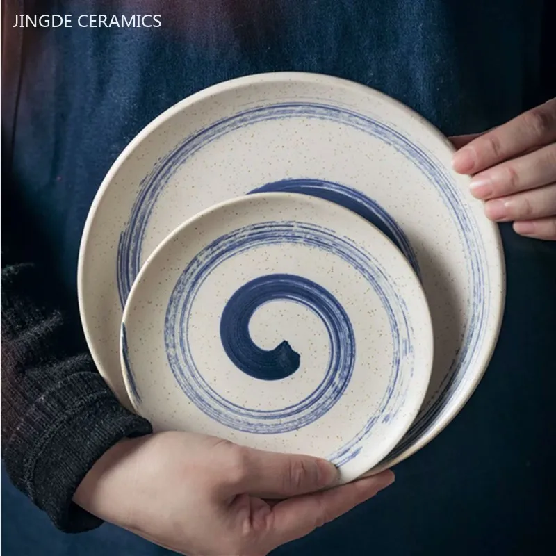 1pc Japanese Tableware Ceramic Plate Creative Round Western Steak Plate Household Pasta Plate Kitchen Accessories Dinner Plates
1pc Japanese Tableware Ceramic Plate Creative Round Western Steak Plate Household Pasta Plate Kitchen Accessories Dinner Plates