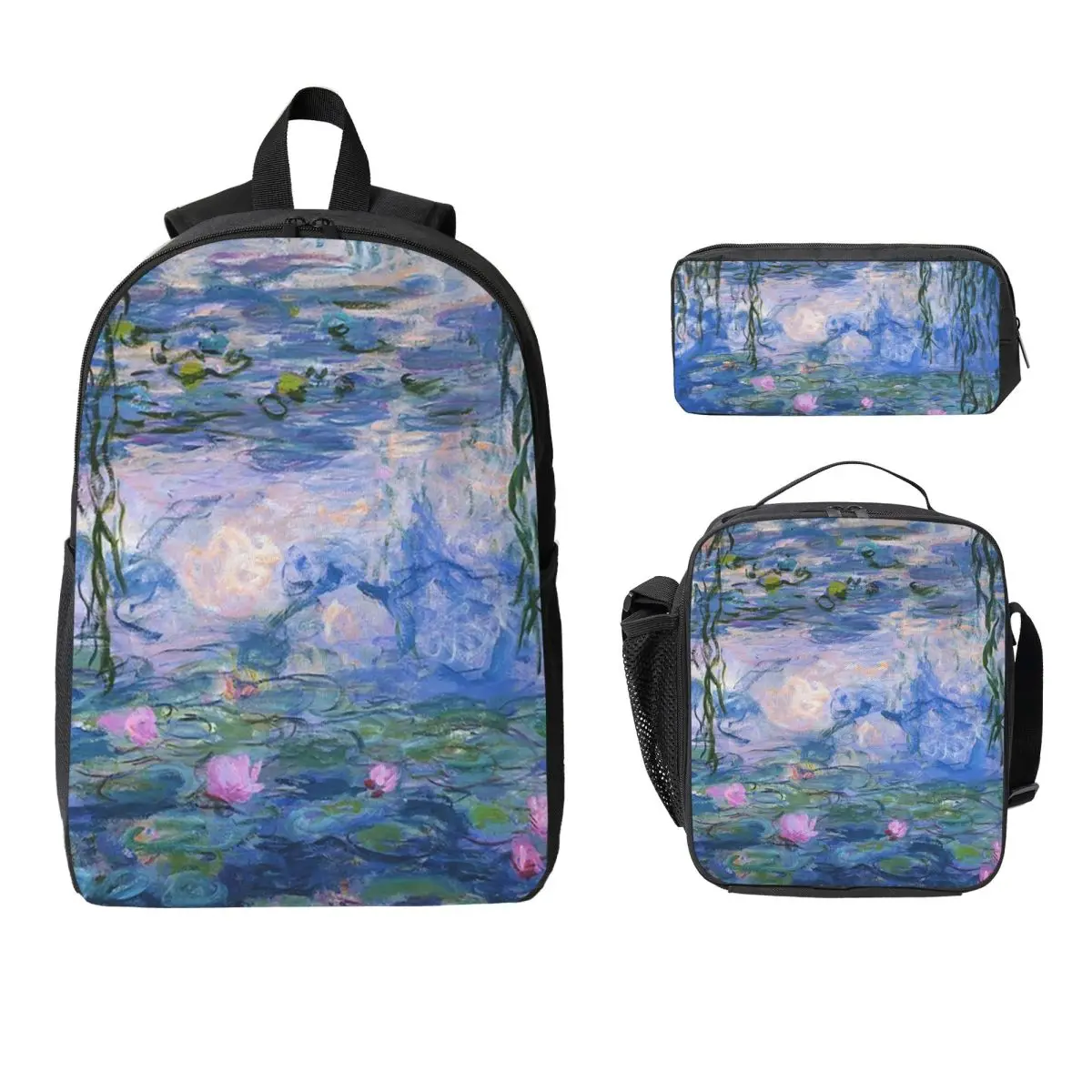 Claude Monet - Water Lilies Backpack Boys Girls BookBag School Bag Computer Shoulder Bags 3ps Insulated Lunch Bag Pencil Case
Claude Monet - Water Lilies Backpack Boys Girls BookBag School Bag Computer Shoulder Bags 3ps Insulated Lunch Bag Pencil Case