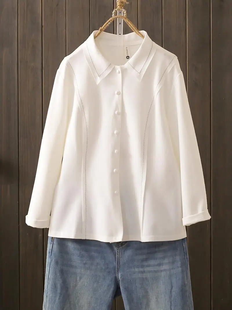 Loose Fit Korean Style Black Shirt Women's plus Size 200 Pounds Autumn Fashion Casual Long Sleeve Button up Top
Loose Fit Korean Style Black Shirt Women's plus Size 200 Pounds Autumn Fashion Casual Long Sleeve Button up Top