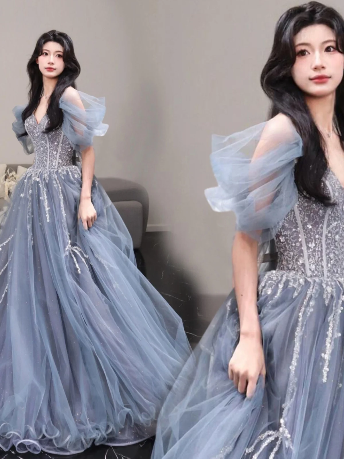 Blue Bubble Sve Wedding Dr Engagement Par Banquet Year End Ceremony Sexy mid Waist Puffy Skirt Long Dr
Blue Bubble Sve Wedding Dr Engagement Par Banquet Year End Ceremony Sexy mid Waist Puffy Skirt Long Dr