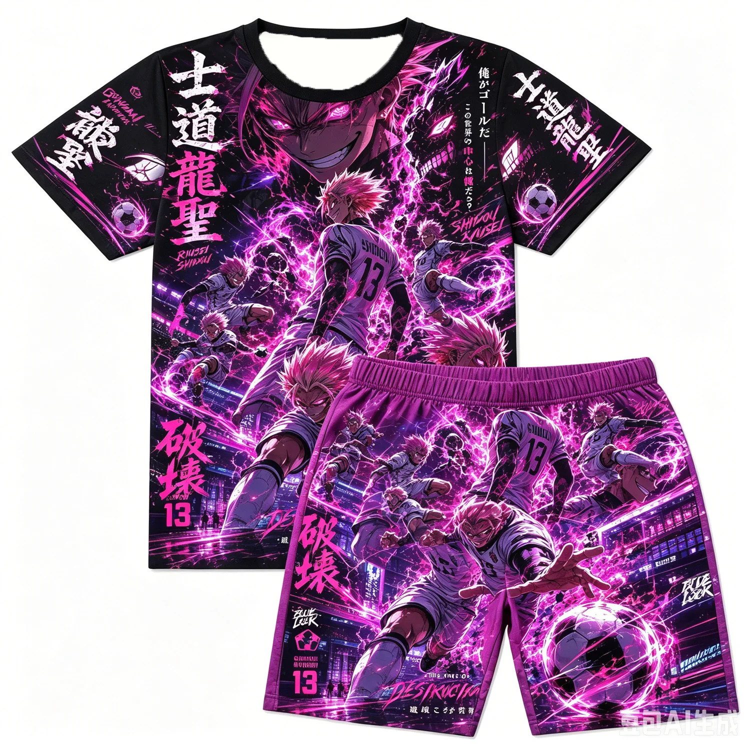 Blue Lock Shidou Ryusei Purple Lightning Soccer Print T-Shirt Shorts Set For Men Women Kids Soft Anime Summer Loungewear Pajama
Blue Lock Shidou Ryusei Purple Lightning Soccer Print T-Shirt Shorts Set For Men Women Kids Soft Anime Summer Loungewear Pajama