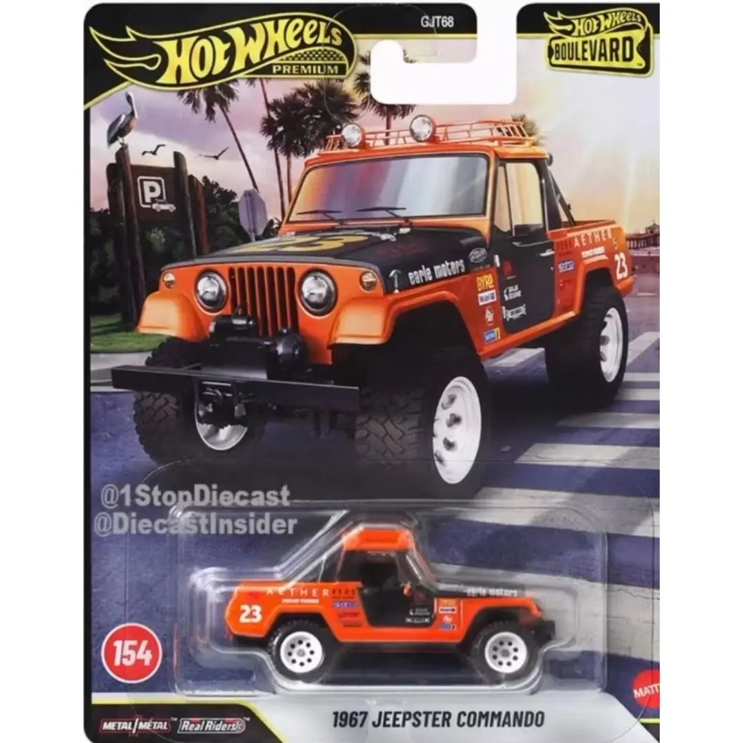 Hot Wheels Cars PREMIUM BOULEVARD 1967 Jeepster Commando 1/64 Metal Diecast Model Collection Toy Vehicles GJT68-154
Hot Wheels Cars PREMIUM BOULEVARD 1967 Jeepster Commando 1/64 Metal Diecast Model Collection Toy Vehicles GJT68-154