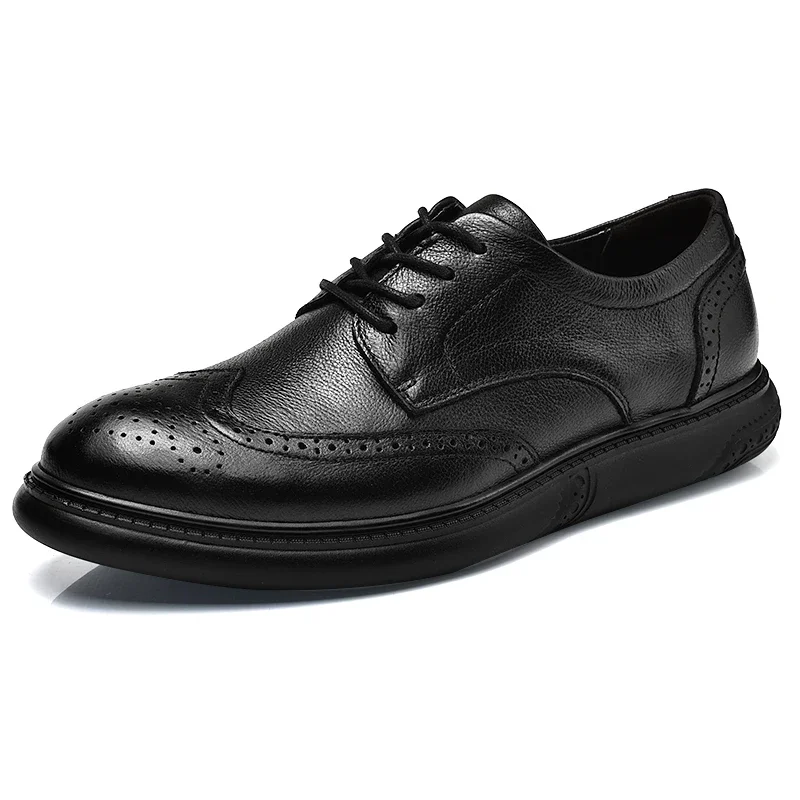 Men's Brogue Shoes Oxford Uniform Dress Shoes Genuine Cow Leather Lace Up Low-top Spring male Round-toe Casual Leisure Business
Men's Brogue Shoes Oxford Uniform Dress Shoes Genuine Cow Leather Lace Up Low-top Spring male Round-toe Casual Leisure Business