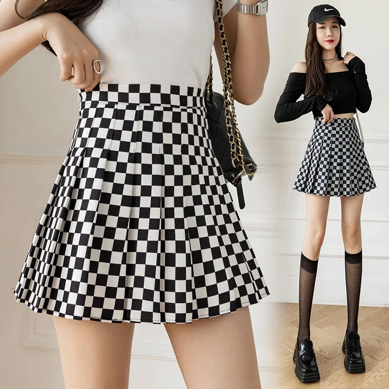2024 Spring Summer New Plaid Mini Skirt Women Streetwear Fashion A-line High Waist Pleated Skirts Female
2024 Spring Summer New Plaid Mini Skirt Women Streetwear Fashion A-line High Waist Pleated Skirts Female