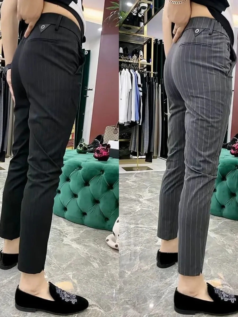 Busin Casual Men's Pants Vertical Stripes Slim Fit Youth Versatile Autumn High End European Sle Cleanfit Spring Season
Busin Casual Men's Pants Vertical Stripes Slim Fit Youth Versatile Autumn High End European Sle Cleanfit Spring Season