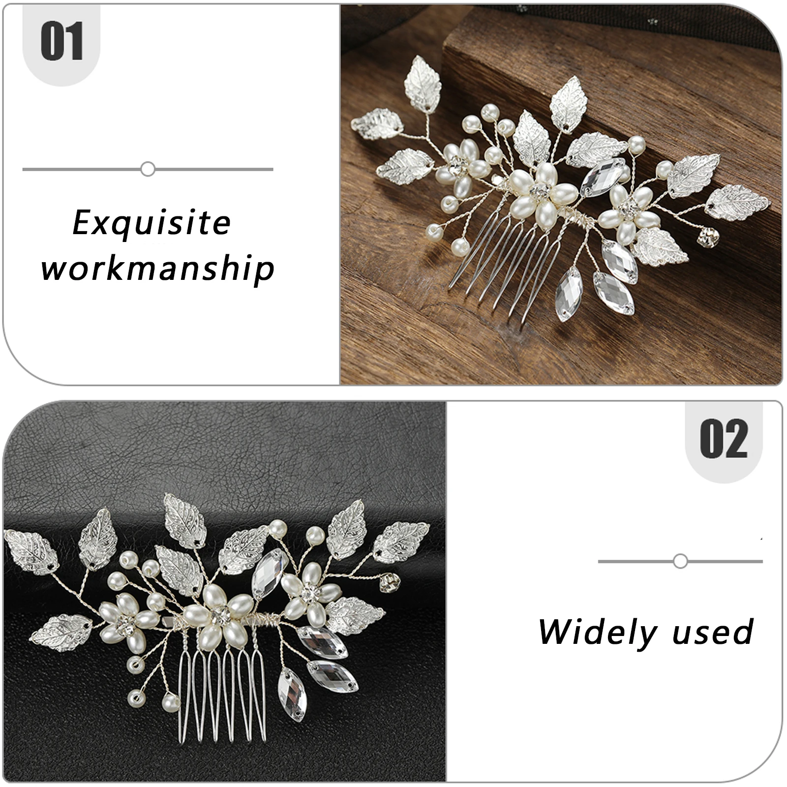 Bridal Hair Accessories Pearls Rhinestones Gem Women Elegant Silver Hair Comb Zinc Alloy Prom Wedding Hairstyle Decor
Bridal Hair Accessories Pearls Rhinestones Gem Women Elegant Silver Hair Comb Zinc Alloy Prom Wedding Hairstyle Decor