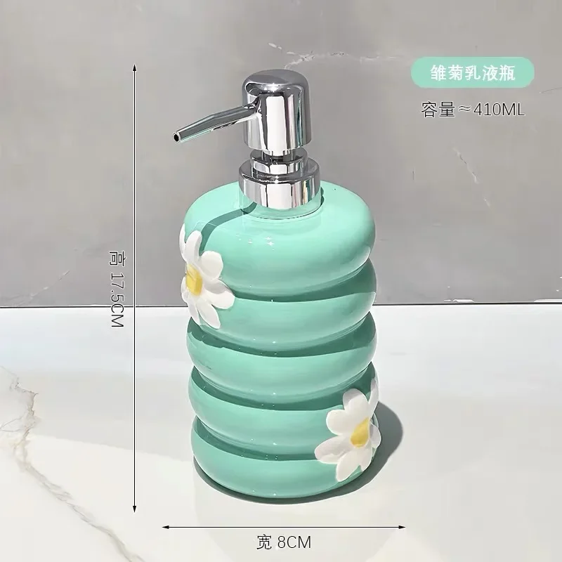 410ml creative daisy lotion separately bottled household toilet bathroom press type shower gel hand sanitizer bottle ceramic
410ml creative daisy lotion separately bottled household toilet bathroom press type shower gel hand sanitizer bottle ceramic