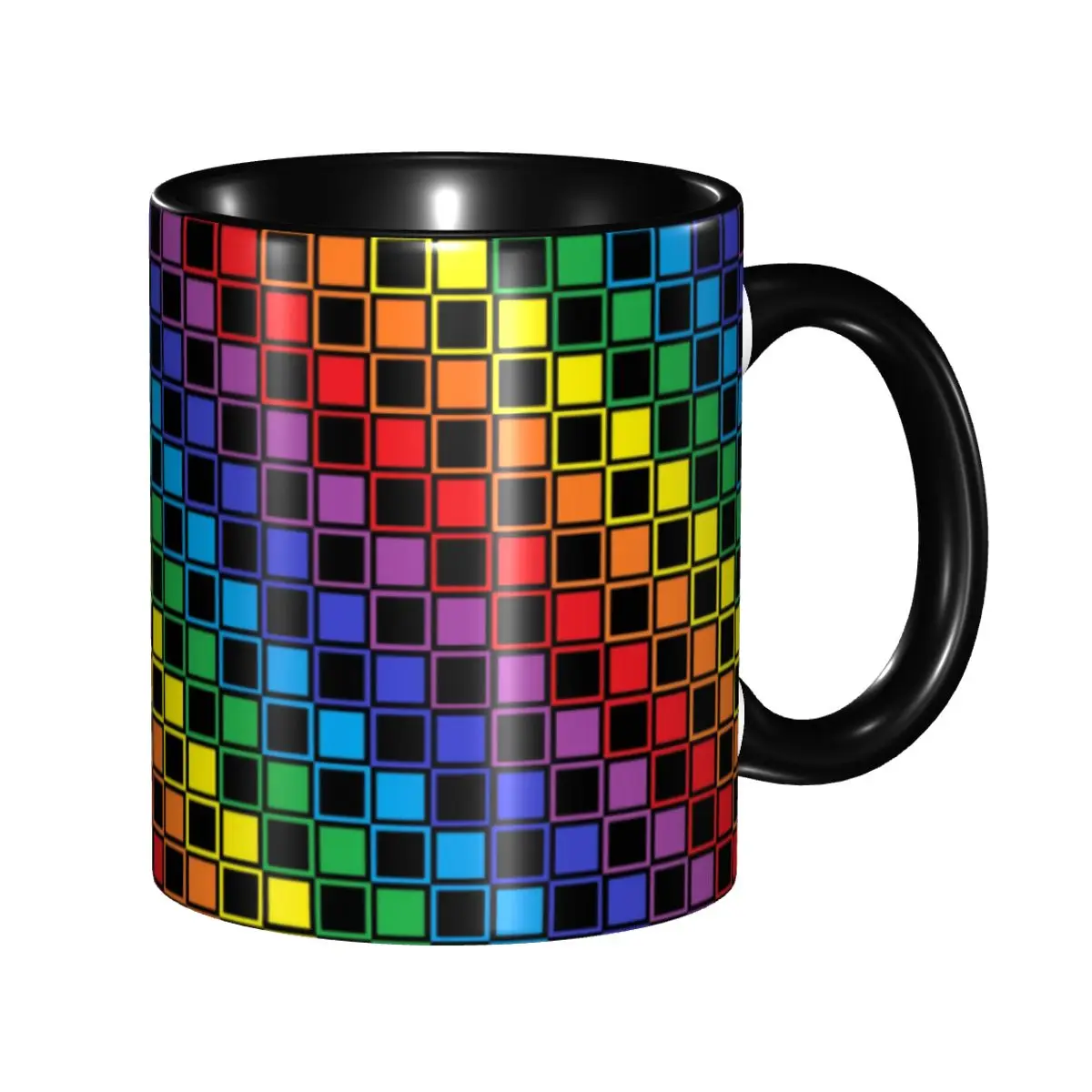 Rainbow Checkers Checkerboard Mug Customized Ceramic Coffee Mug Cup Creative Present
Rainbow Checkers Checkerboard Mug Customized Ceramic Coffee Mug Cup Creative Present