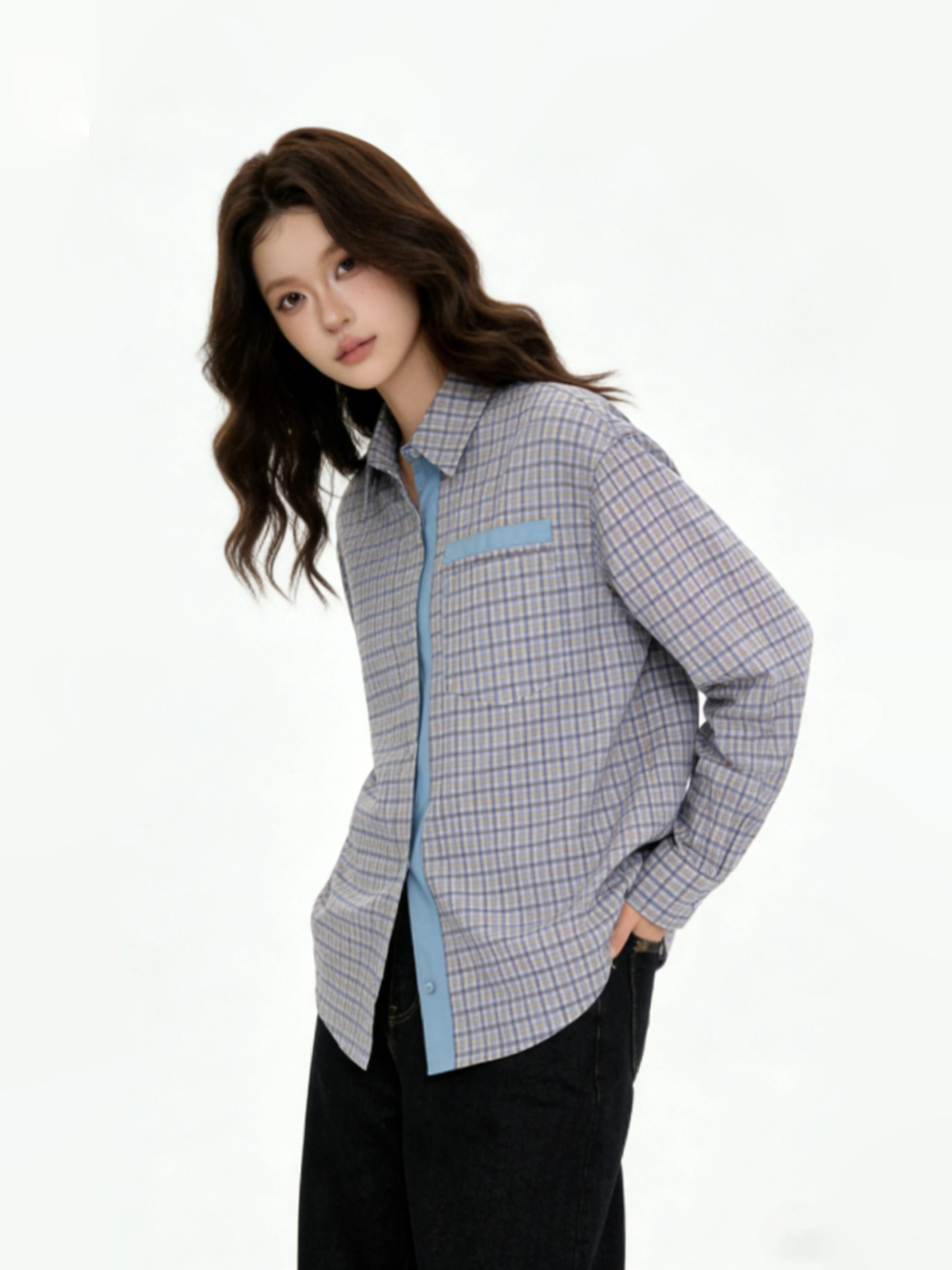 American Retro Striped Color Block Shirt Loose Casual Pocket Splicing Couple Long Sleeve Women's Shirt Casual Style Cotton
American Retro Striped Color Block Shirt Loose Casual Pocket Splicing Couple Long Sleeve Women's Shirt Casual Style Cotton