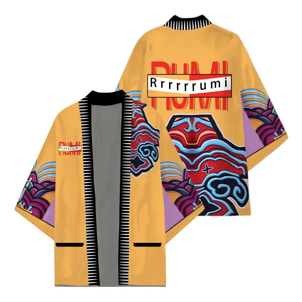 Rumi Kimono Cardigan Coat KPop Demon Hunters Huntrix Cosplay Costume Unisex Printed Harajuku Cloak Halloween Party Casual Outfit
Rumi Kimono Cardigan Coat KPop Demon Hunters Huntrix Cosplay Costume Unisex Printed Harajuku Cloak Halloween Party Casual Outfit