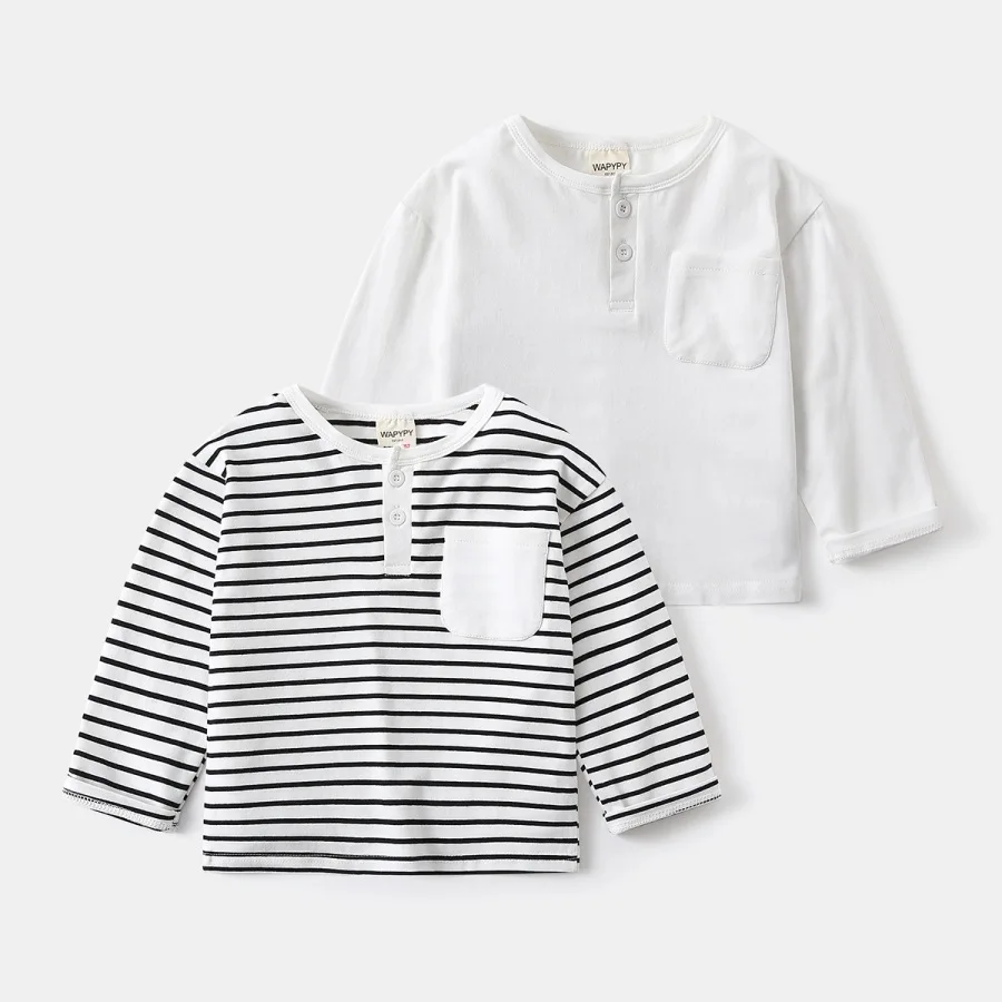 Stripe Boys Long Sleeve Tee Spring Autumn Casual Drop Shoulder T Shirt for Baby Kids Basic Top Children's Everyday Wear
Stripe Boys Long Sleeve Tee Spring Autumn Casual Drop Shoulder T Shirt for Baby Kids Basic Top Children's Everyday Wear