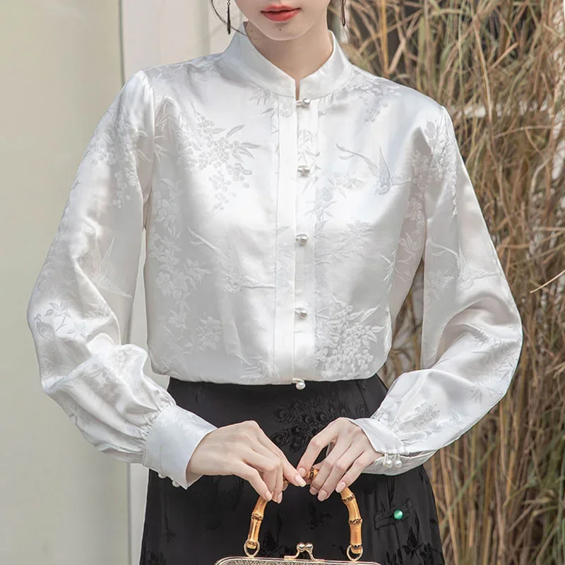 Fashion Long Sleeve Stand Collar Women Shirt White Shirt Blouse Women Tops Blouses Shirts Blusas Para Mujer Camisas Blusas N139
Fashion Long Sleeve Stand Collar Women Shirt White Shirt Blouse Women Tops Blouses Shirts Blusas Para Mujer Camisas Blusas N139