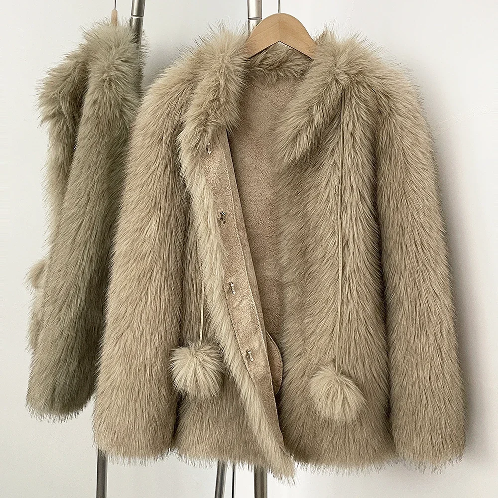 OFTBUY шуба с круглым вырезом средней длины, женская зимняя экологически чистая пушистая плюшевая меховая куртка с длинными рукавами, новая молодая мода
OFTBUY шуба с круглым вырезом средней длины, женская зимняя экологически чистая пушистая плюшевая меховая куртка с длинными рукавами, новая молодая мода