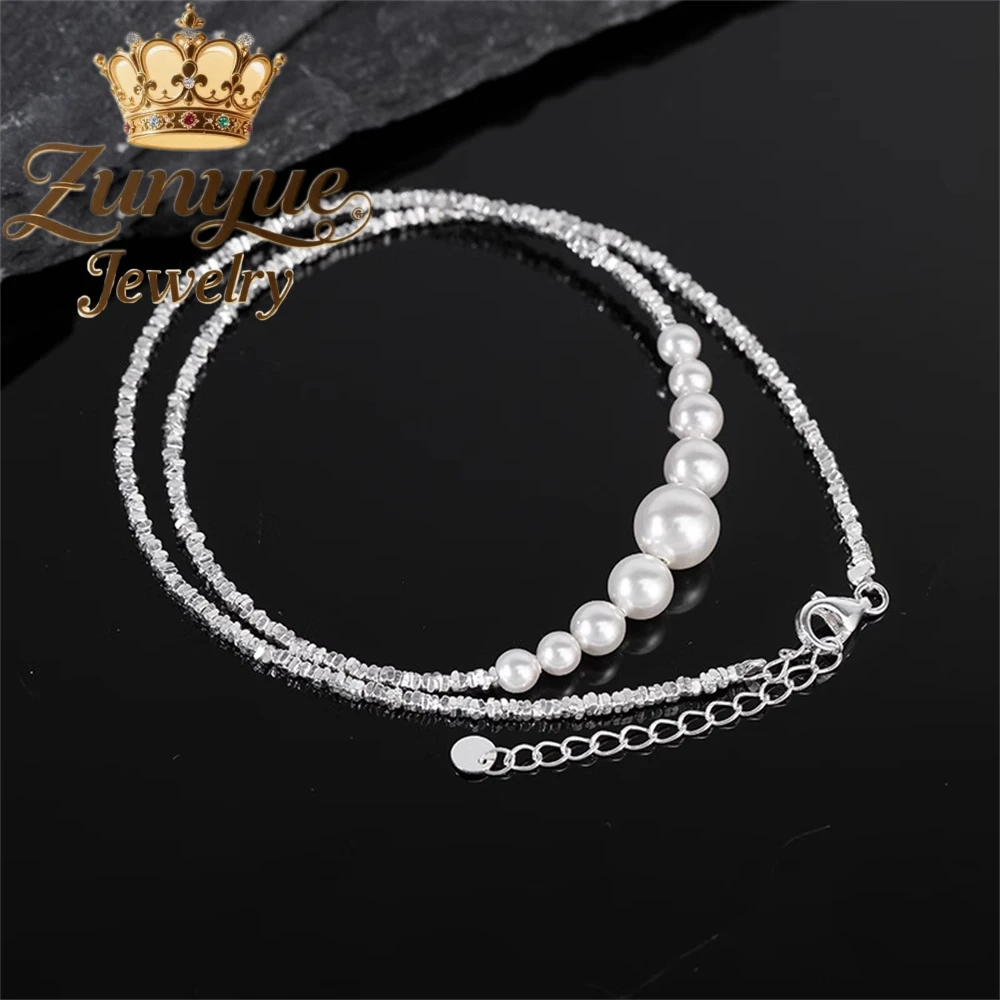S925 Sterling Silver Pearl Necklace Collarbone Chain Light Luxury Niche And High - End Neckchain Fashion Jewelry Charms Exquisit
S925 Sterling Silver Pearl Necklace Collarbone Chain Light Luxury Niche And High - End Neckchain Fashion Jewelry Charms Exquisit