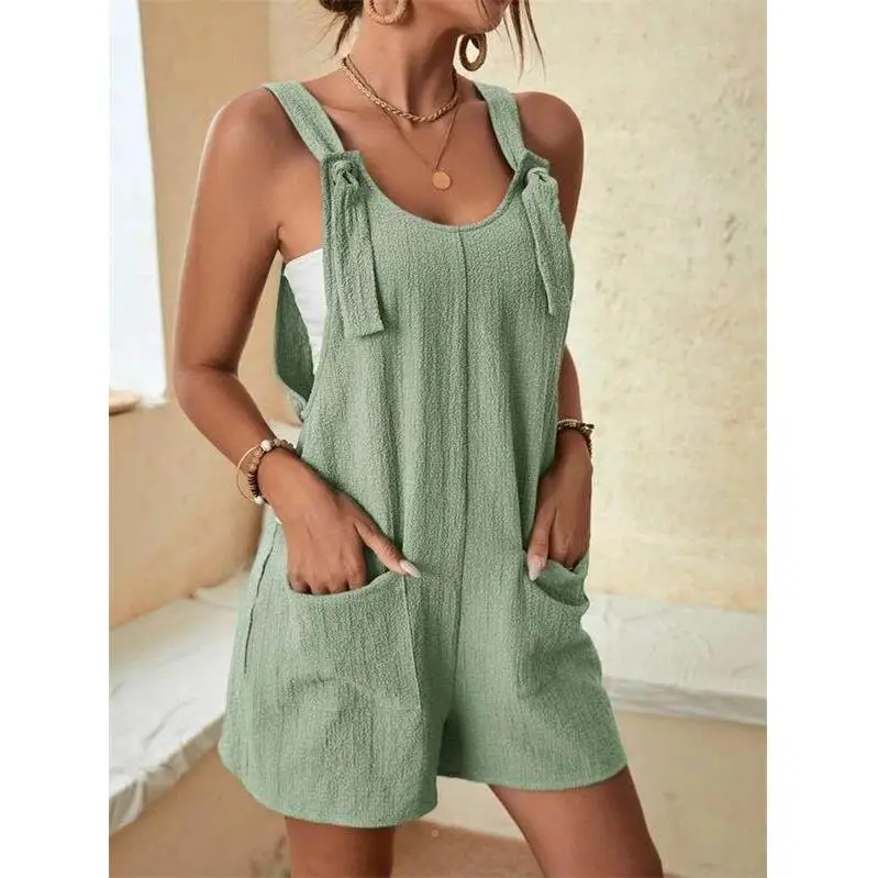 Fashionable Casual Summer Women's Jumpsuit Shorts Strap Pants Female Low Waist Five-Quarter Length Polyester Fabric
Fashionable Casual Summer Women's Jumpsuit Shorts Strap Pants Female Low Waist Five-Quarter Length Polyester Fabric